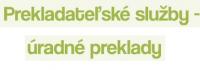Prekladateľské služby Partizánske - úradné preklady